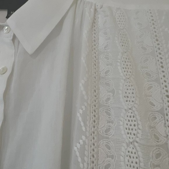 Nili Lotan Selene Embroidered Cotton Popover Blouse - Picture 6 of 7